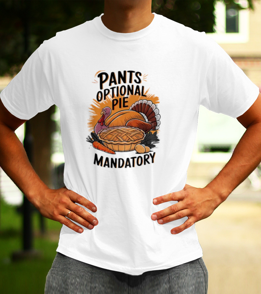 Pants Optional Pie Mandatory Thanksgiving Turkey And Pie T-Shirt