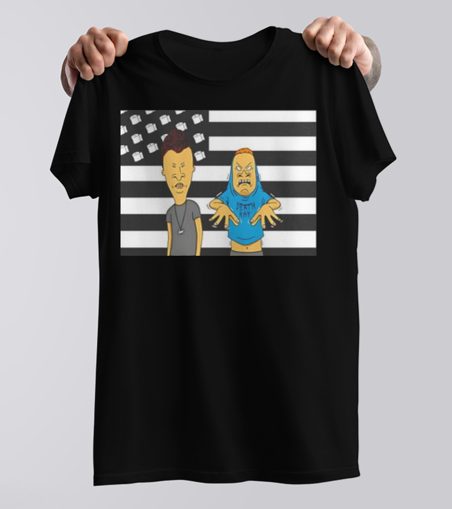 Beavis And Butthead Cornholio Death Rap American Flag T-Shirt