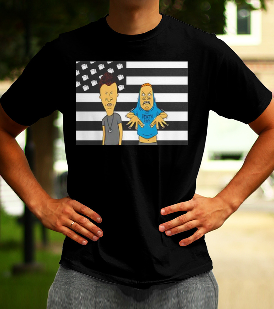 Beavis And Butthead Cornholio Death Rap American Flag T-Shirt