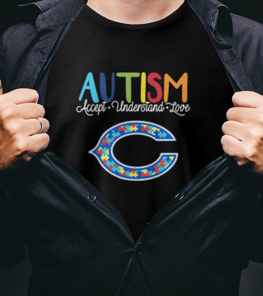 Chicago Bears NFL Autism Accept Understand Love Awareness T-Shirt
