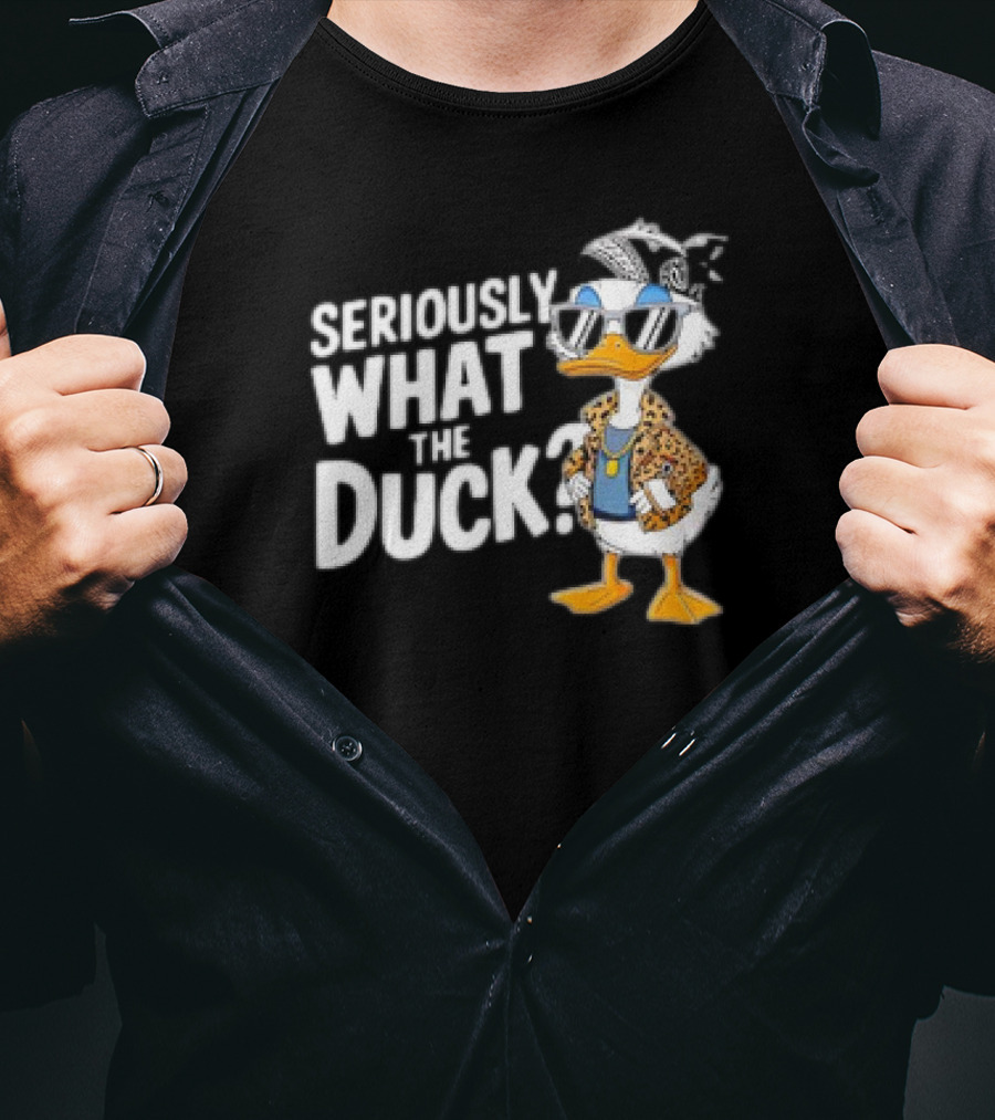 Seriously What The Duck Funny Cartoon Duck Humor T-Shirt
