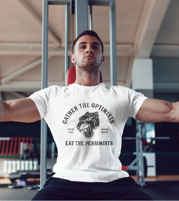 Gather The Optimists Eat The Pessimists Estd 1994 Trade Mark Tiger T-Shirt
