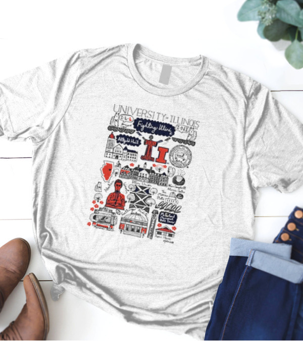 University Of Illinois Fighting Illini Julia Gash Campus Icons And Alma Mater T-Shirt