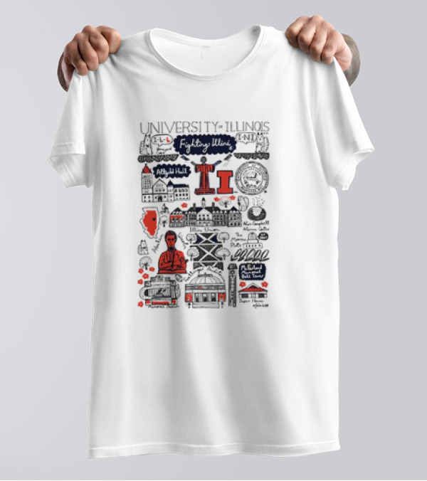 University Of Illinois Fighting Illini Julia Gash Campus Icons And Alma Mater T-Shirt