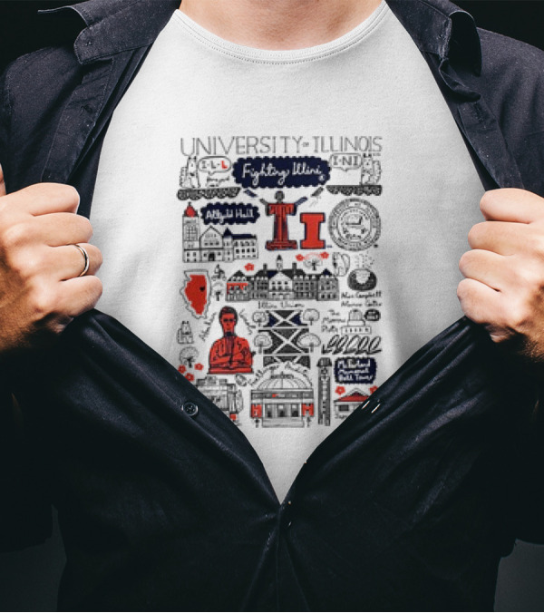 University Of Illinois Fighting Illini Julia Gash Campus Icons And Alma Mater T-Shirt