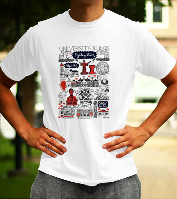 University Of Illinois Fighting Illini Julia Gash Campus Icons And Alma Mater T-Shirt