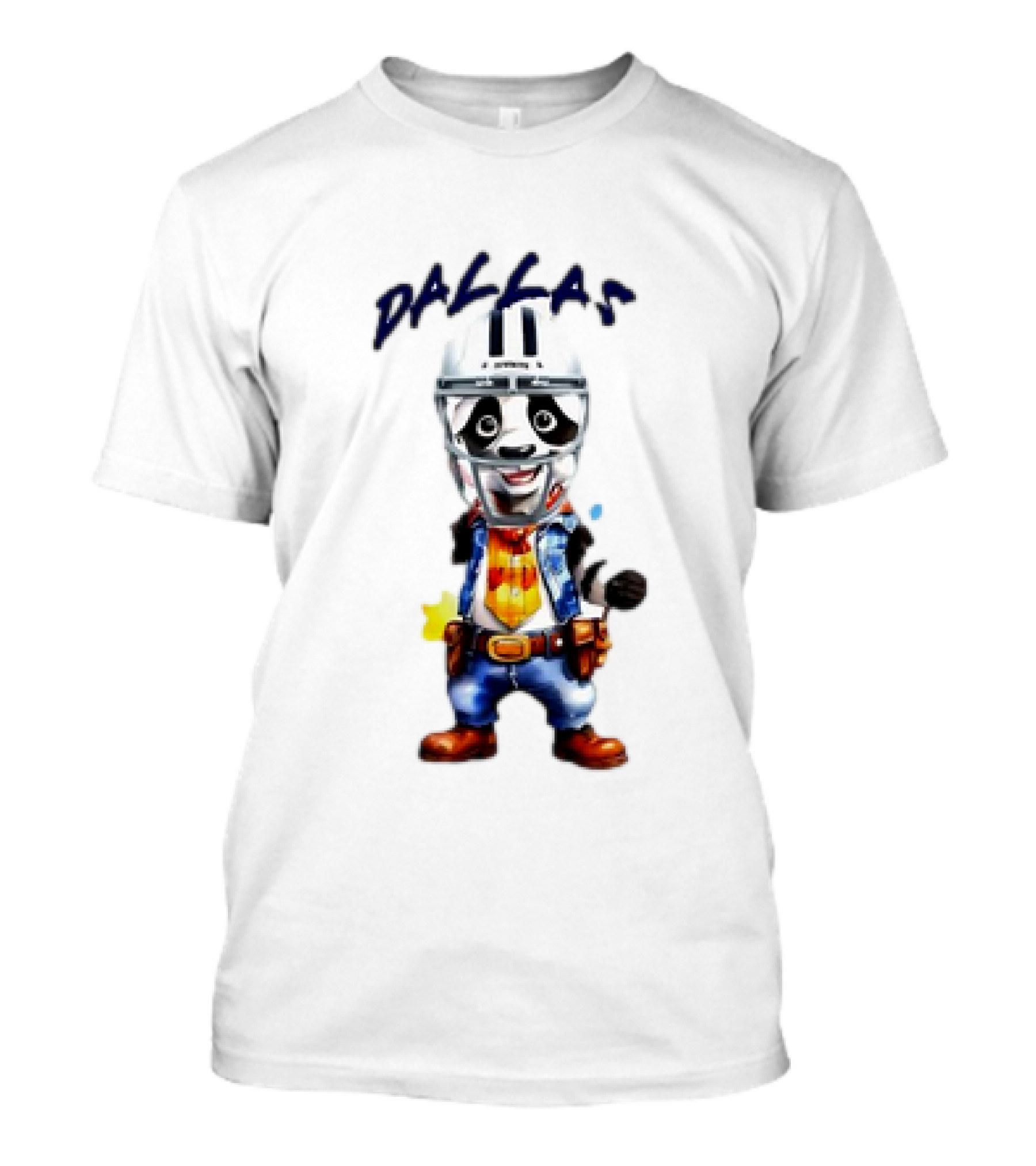 The Cowboys Live In Dallas Old West Football Dallas Football Helmet Cowboy Character T-Shirt