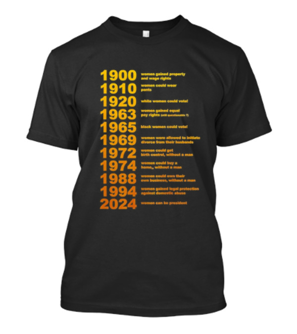 1900 1910 1920 1963 1965 1969 1972 1974 1988 1994 2024 Womens Rights Milestones Witches Burned Women Witchy T-Shirt