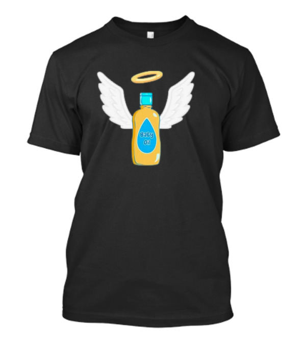 Baby Oil Angel Wings Funny Party Hilarious Halloween T-Shirt