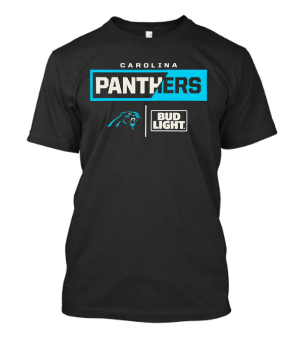 Carolina Panthers Bud Light 2024 Logo Collaboration T-Shirt