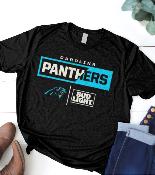 Carolina Panthers Bud Light 2024 Logo Collaboration T-Shirt
