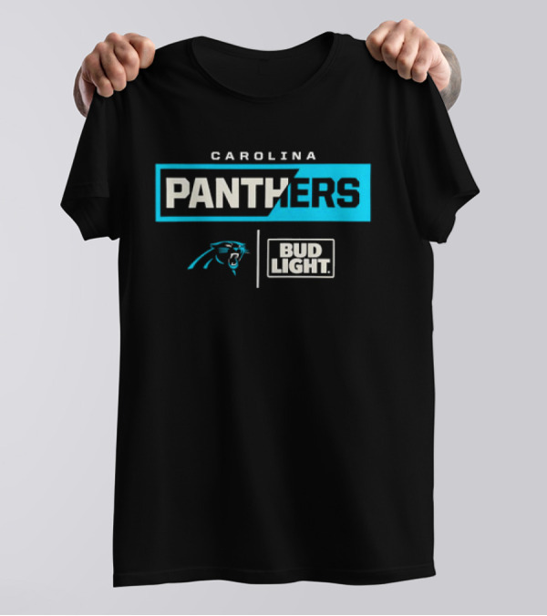Carolina Panthers Bud Light 2024 Logo Collaboration T-Shirt