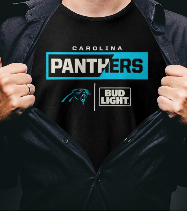 Carolina Panthers Bud Light 2024 Logo Collaboration T-Shirt