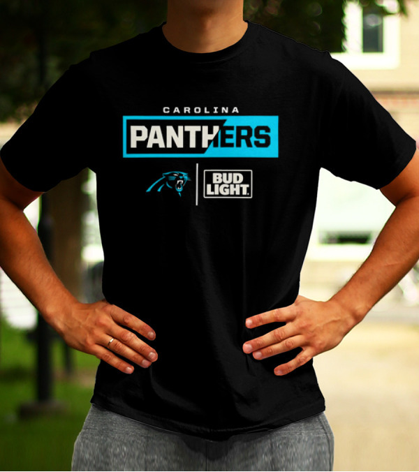 Carolina Panthers Bud Light 2024 Logo Collaboration T-Shirt