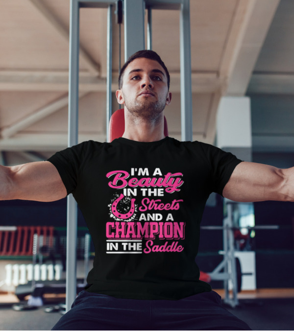 Beauty In The Streets Champion In The Saddle Horseshoe Charm T-Shirt