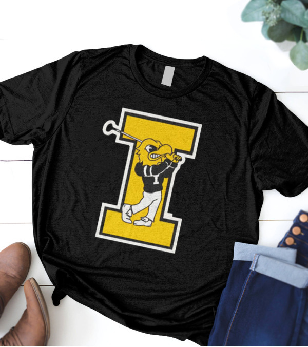 Iowa Hawkeyes Golf Vintage Logo Swinging Herky T-Shirt