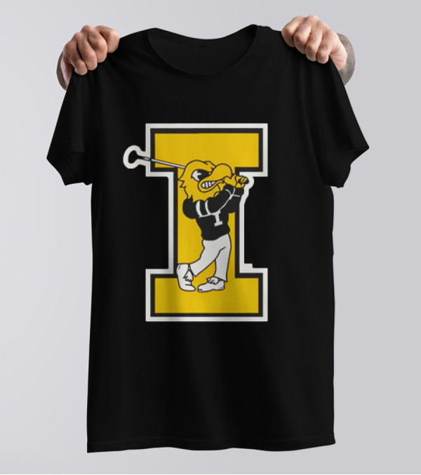 Iowa Hawkeyes Golf Vintage Logo Swinging Herky T-Shirt