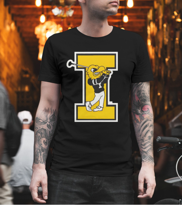 Iowa Hawkeyes Golf Vintage Logo Swinging Herky T-Shirt
