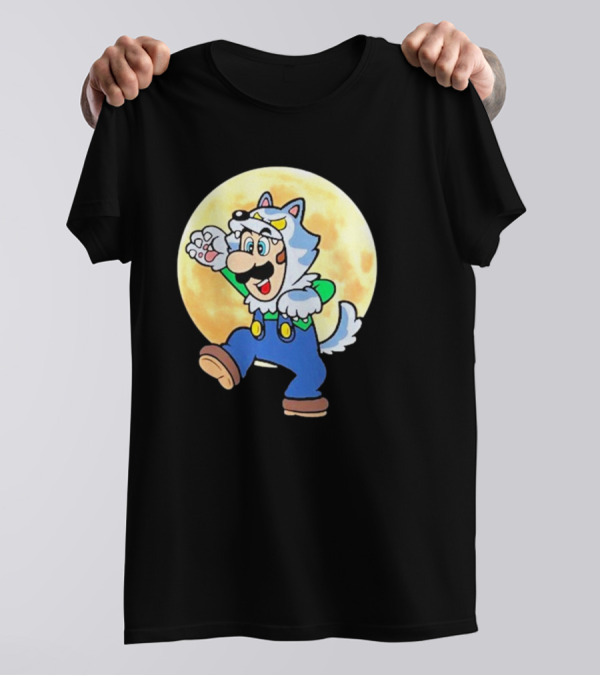 Luigi Werewolf Moon Halloween T-Shirt