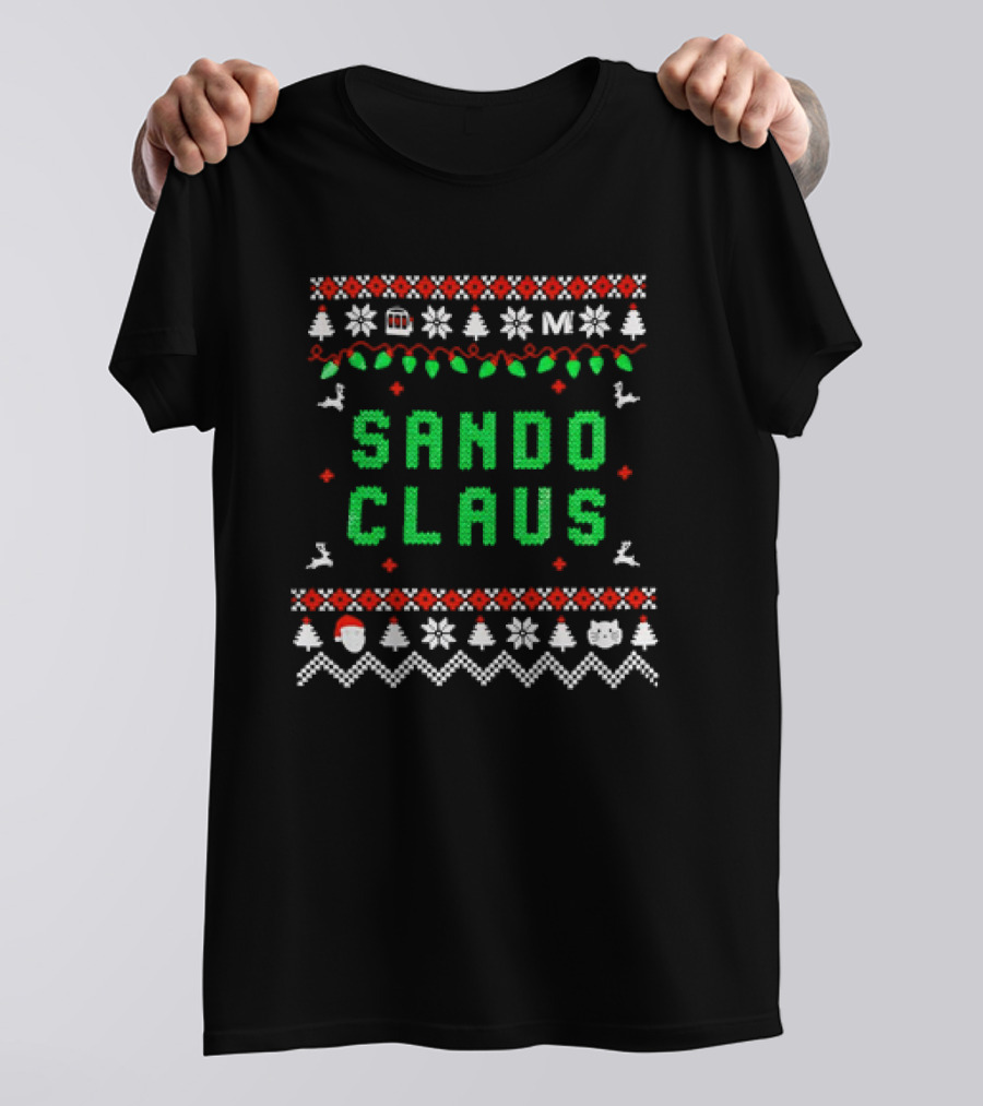 Sando Claus Christmas Ugly Sweater Style Holiday Christmas T-Shirt