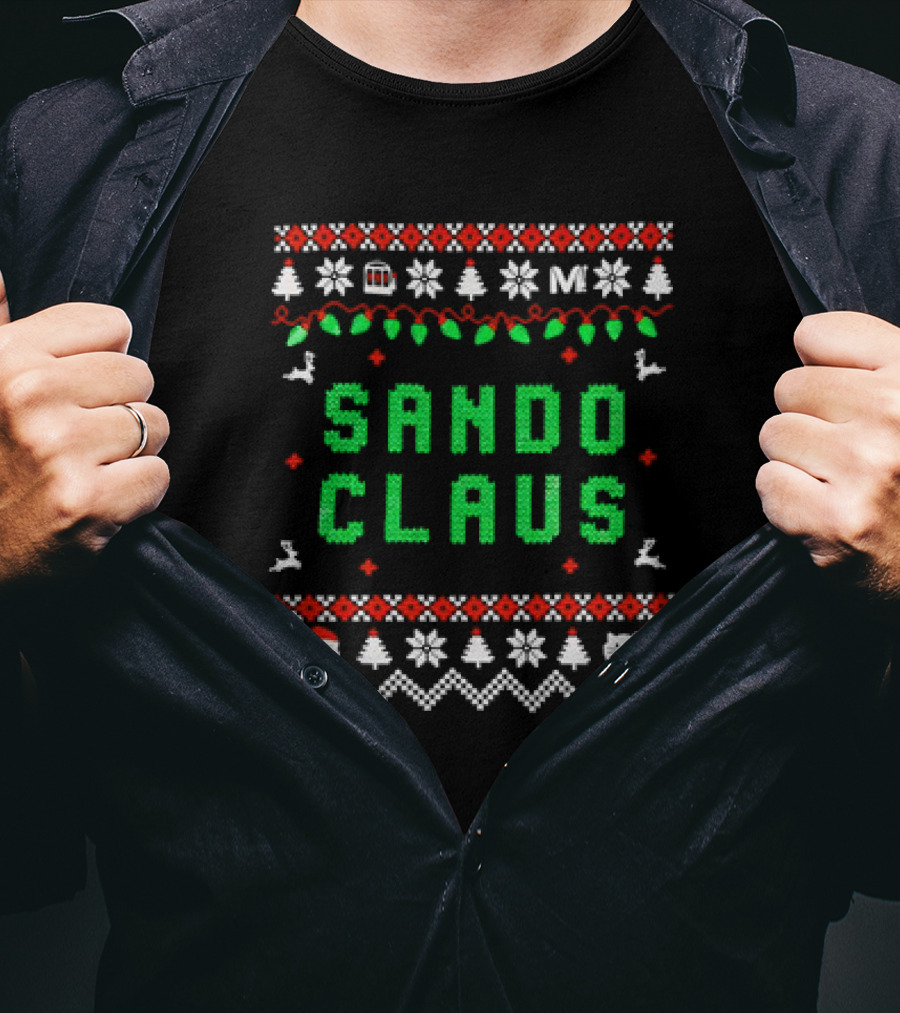 Sando Claus Christmas Ugly Sweater Style Holiday Christmas T-Shirt