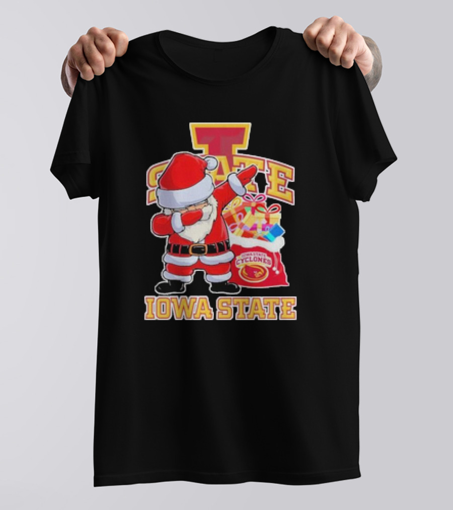 Santa Claus Dabbing Iowa State Cyclones Christmas T-Shirt