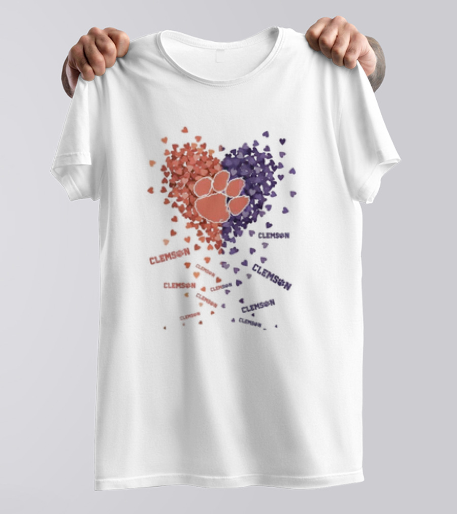 Clemson Tigers Heart Paw Print Passion T-Shirt