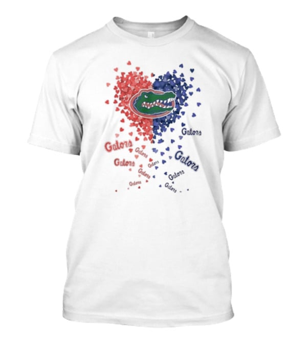 Gators Florida Heart Logo Passionate Blue Orange Colors T-Shirt