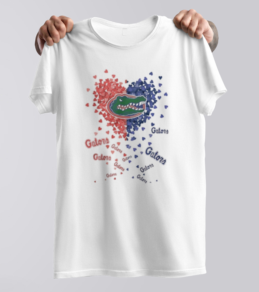 Gators Florida Heart Logo Passionate Blue Orange Colors T-Shirt