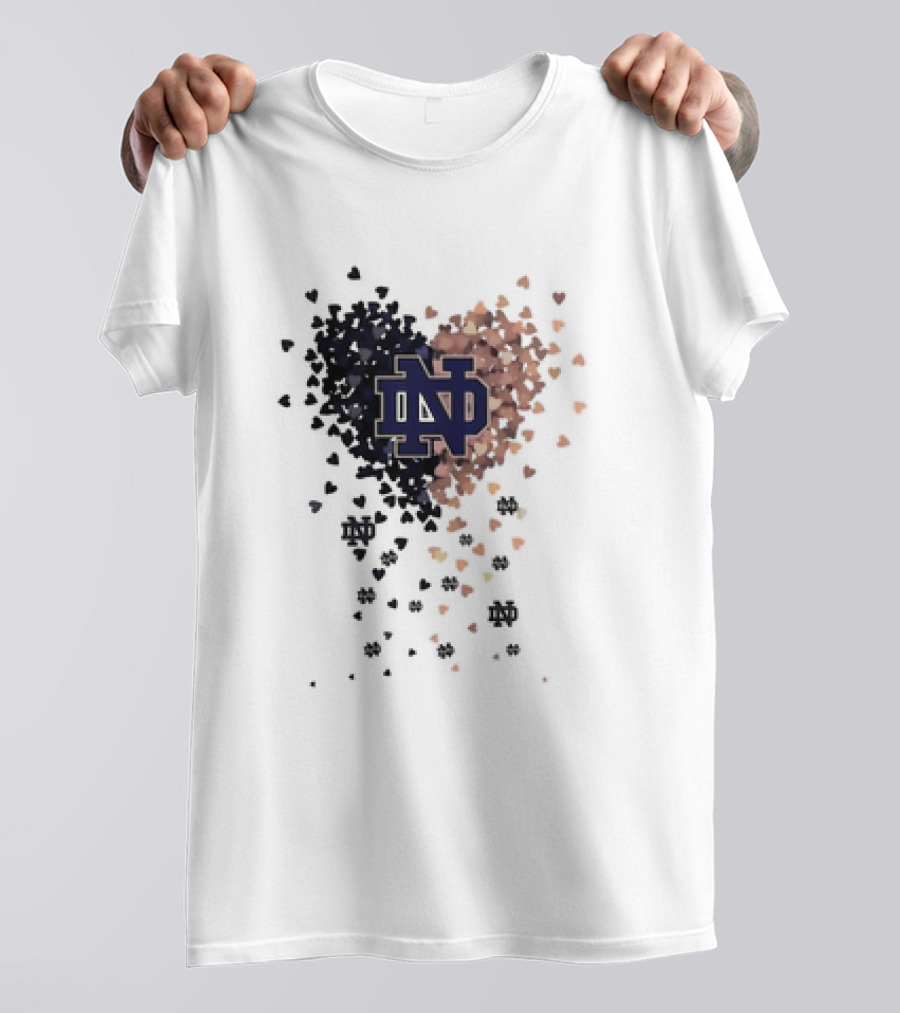 Heart Full Of Football Notre Dame Fighting Irish ND T-Shirt