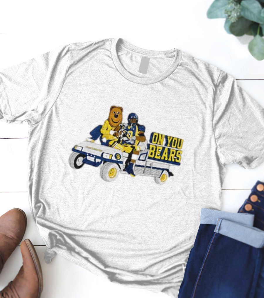 On You Bears Football Cart Ride With Bear Mascot T-Shirt