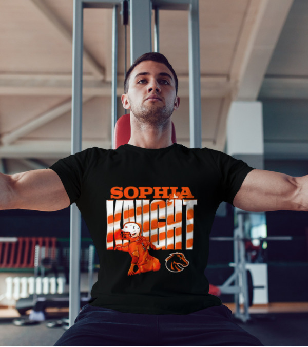 Boise State Broncos Sophia Knight Football Cartoon With Bronco T-Shirt