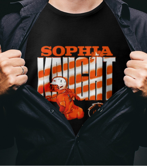 Boise State Broncos Sophia Knight Football Cartoon With Bronco T-Shirt