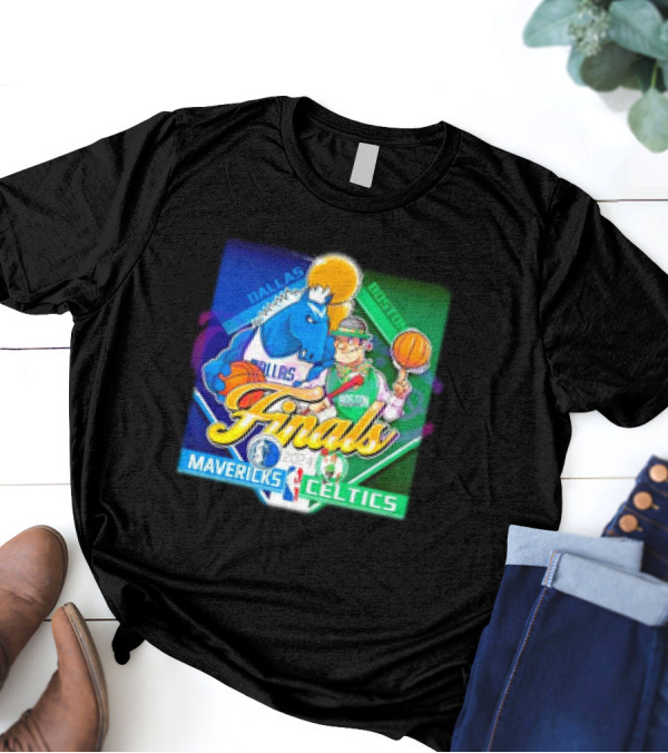 Dallas Mavericks Vs Boston Celtics Finals 2024 Mascot Showdown T-Shirt