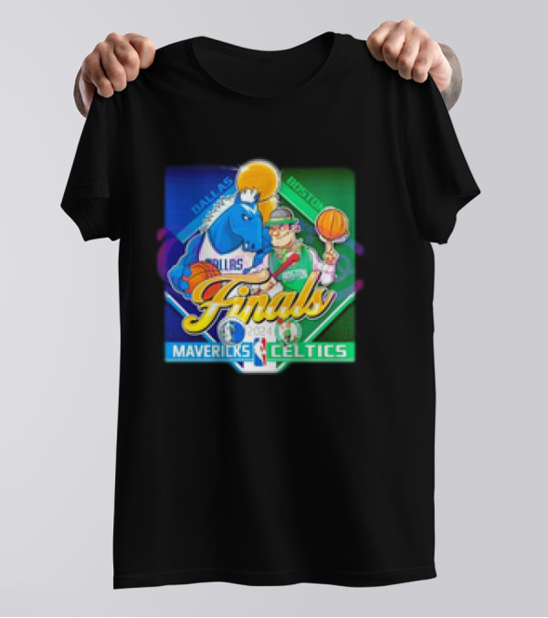 Dallas Mavericks Vs Boston Celtics Finals 2024 Mascot Showdown T-Shirt