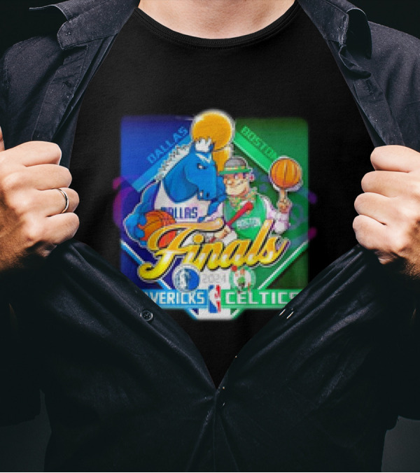 Dallas Mavericks Vs Boston Celtics Finals 2024 Mascot Showdown T-Shirt
