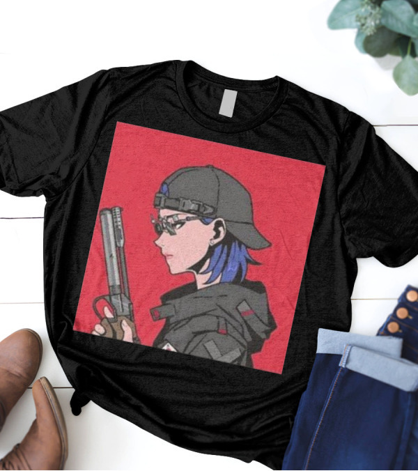 Kim Yeji Anime Character With Gun And Cap T-Shirt