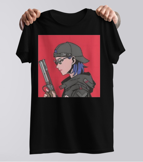 Kim Yeji Anime Character With Gun And Cap T-Shirt