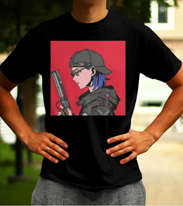 Kim Yeji Anime Character With Gun And Cap T-Shirt