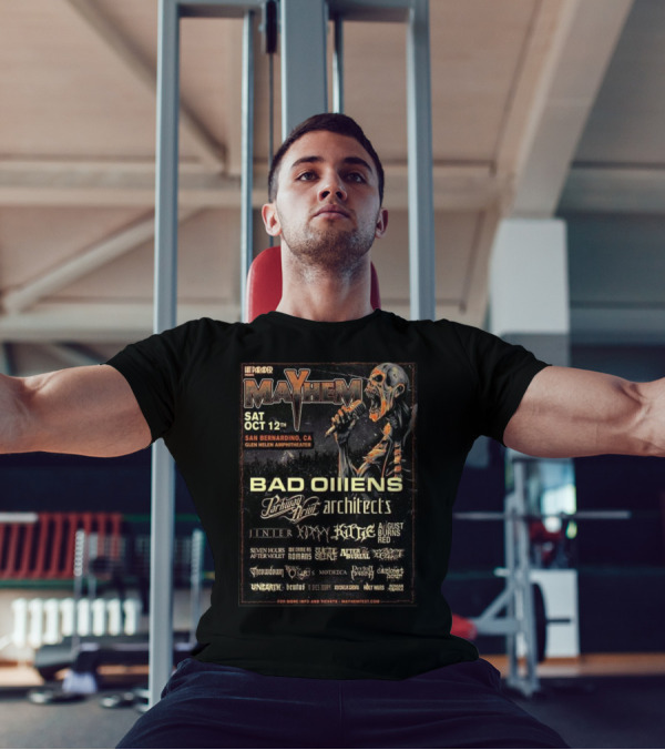 Mayhem Fest 2024 Featuring Bad Omens, Parkway Drive, Architects On October 12th At Glen Helen Amphitheater San Bernardino CA T-Shirt