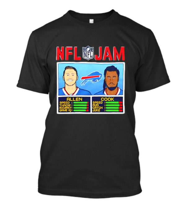 NFL Jam Buffalo Bills Allen Cook Speed Stats T-Shirt