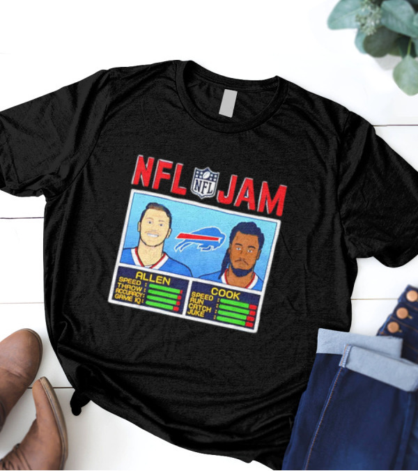 NFL Jam Buffalo Bills Allen Cook Speed Stats T-Shirt