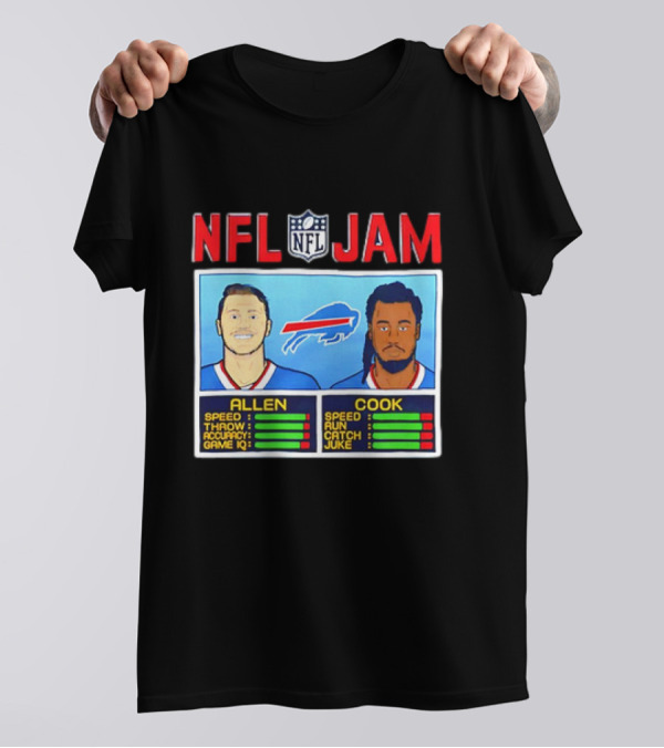 NFL Jam Buffalo Bills Allen Cook Speed Stats T-Shirt