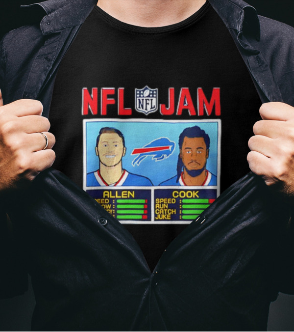 NFL Jam Buffalo Bills Allen Cook Speed Stats T-Shirt