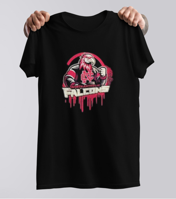 North Catholic Falcons NC Fierce Mascot Emblem T-Shirt