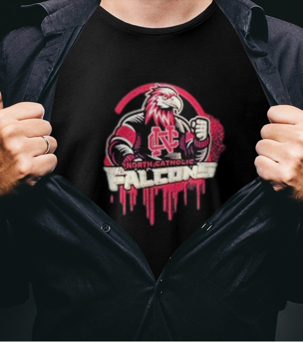 North Catholic Falcons NC Fierce Mascot Emblem T-Shirt