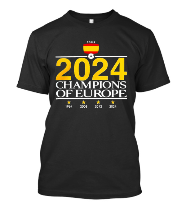 Spain 2024 Champions Of Europe 1964 2008 2012 T-Shirt