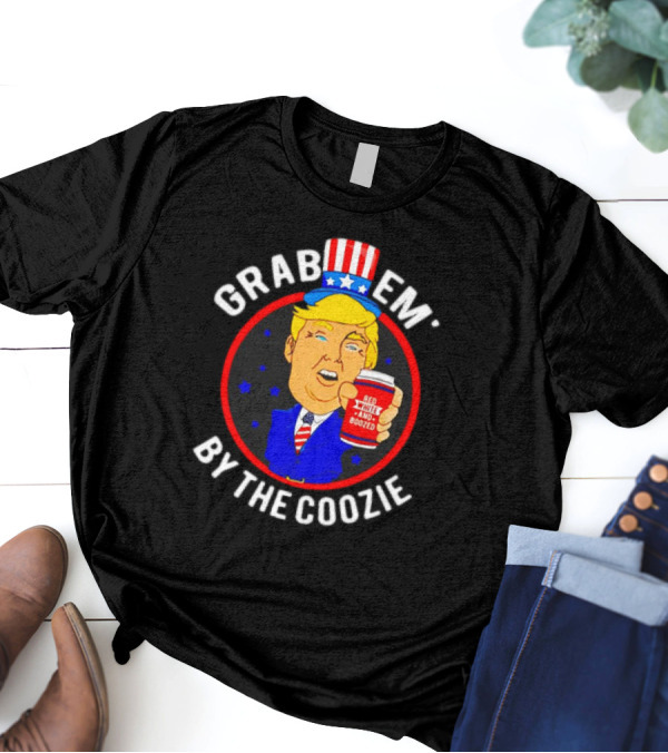Grab Em' By The Coozie Red White And Boozed Trump T-Shirt