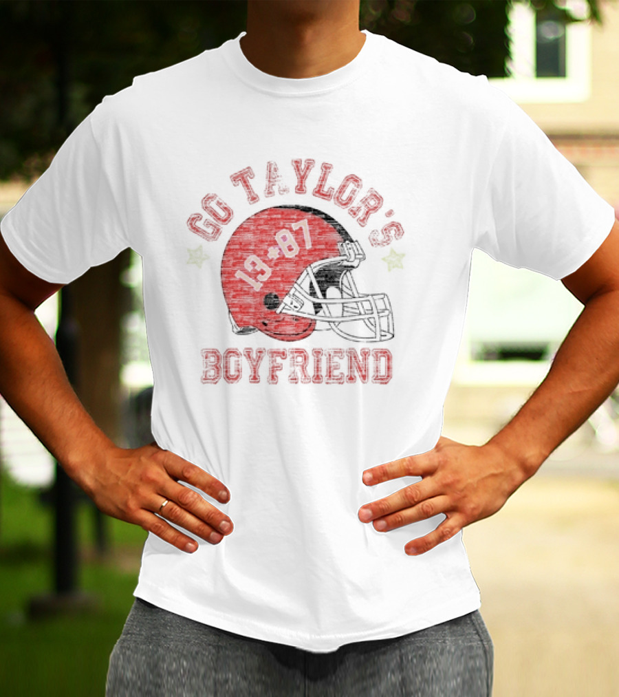 Go Taylor’s Boyfriend 13 87 Football Helmet T-Shirt