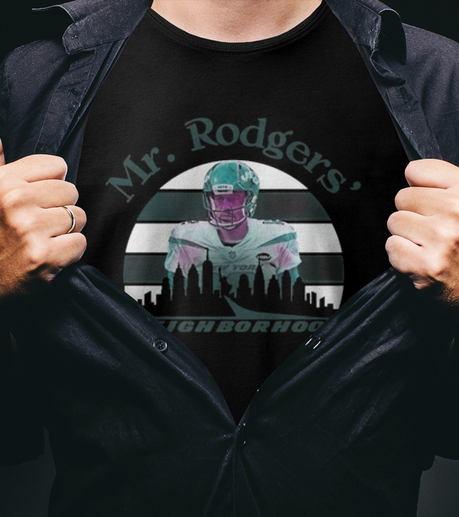 Mr. Rodgers' Neighborhood Aaron Rodgers New York Jets Football T-Shirt